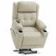 MCombo Lay Flat Triple Motor Power Lift Recliner Chair with Massage and Heat, Electric Recliner Chair for Elderly People, Adjustable Headrest, Infinite Position, Faux Leather 7661 (Beige, Medium) Medium Beige product image
