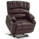 MCombo Power Lift Recliner Chair for Elderly, Lift Chair with Heat and Massage, Extra Wide Lift Recliner for Big People, Faux Leather R7096 (Medium-Wide, Dark Brown) Medium-Wide Dark Brown product image