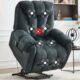 CANMOV Power Lift Recliner Chair for Elderly with Massage & Heat, Overstuffed Recliner Chairs for Adults, Electric Recliners with Type-C & USB Port, Side Pockets, for Living Room, Grey Greenish-gray product image