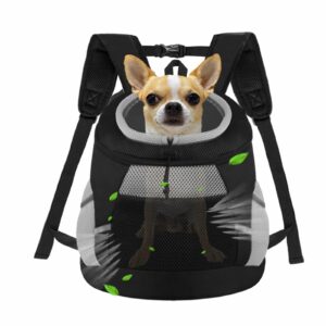 SMONT Dog Backpack Carrier Pet Lightweight Dog Carrier Backpack Small Dog Front Backpack Breathable Dog Carriers for Small Dogs with Safety Belt for Outdoor Hiking Travel Use S (2-7 lbs) Black Small Black product image