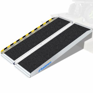 Ruedamann Wheelchair Ramp, Wider Design Threshold Ramp, Portable and Foldable Design, 600 Pound Capacity, Non-Skid Surface, for Home, Steps, Stairs, Doorways (5FT, Pack of 1) 5FT 5FT product image