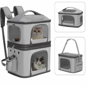 HOVONO Detachable Double Pet Carrier Backpack for Cats and Small Dogs
