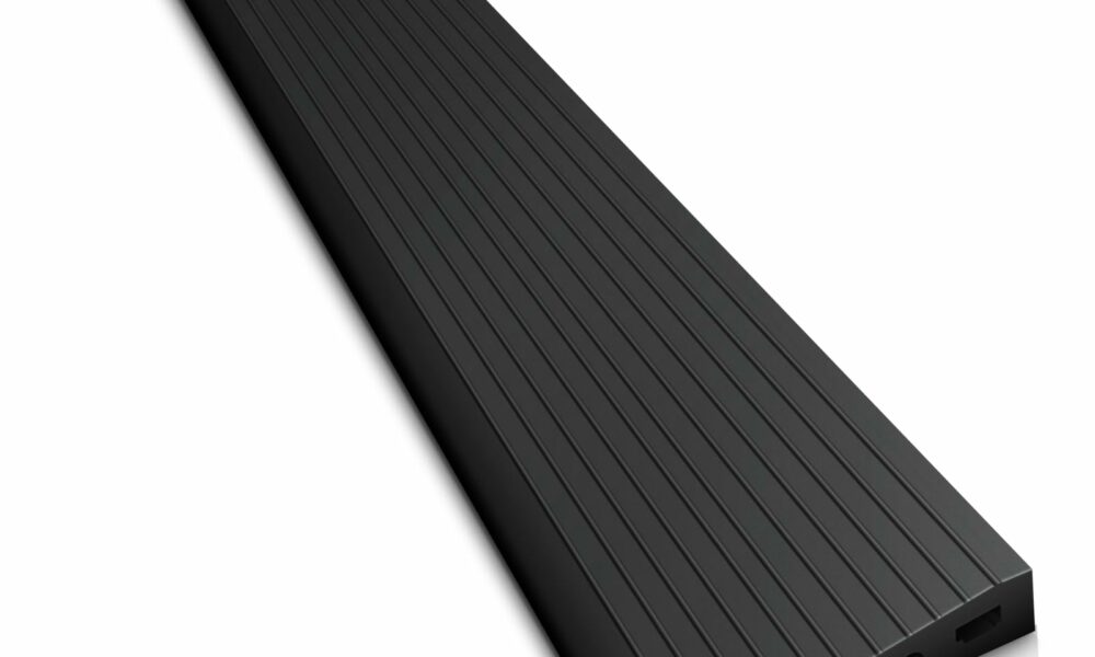 Everlasting 1" Rise Threshold Ramps for Doorways, 2200 Lbs Load Capacity, 35.5" Wide Natural Rubber Power Wheelchair Ramp is Adjustable and Cuttable for Doorways, Curb, Sweeper, Bathroom product image