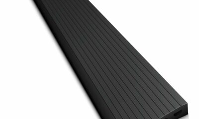 Everlasting 1" Rise Threshold Ramps for Doorways, 2200 Lbs Load Capacity, 35.5" Wide Natural Rubber Power Wheelchair Ramp is Adjustable and Cuttable for Doorways, Curb, Sweeper, Bathroom product image