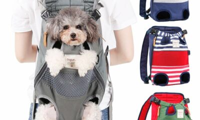 Dog Carrier Backpack, Pet Front Carrier Backpack Legs Out Dog Chest Carrier for Small Medium Dogs, Hands-Free Cat Backpack Carrier Dog Travel Backpack Airline Approved Hiking Bike Motorcycle Grey product image