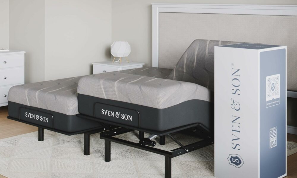 Sven and Son Essential Adjustable Bed Base (Frame) + 10 inch Memory Foam Matt (Firm), Easy Assembly, Head and Foot Lift, Memory Positions, Zero Gravity, Wireless Remote - Split King Split King Adjustable Base + 10" Firm product image