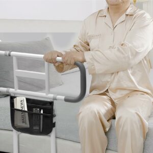 BEEYEO Height Adjustable Overbed Table with Storage Pouch
