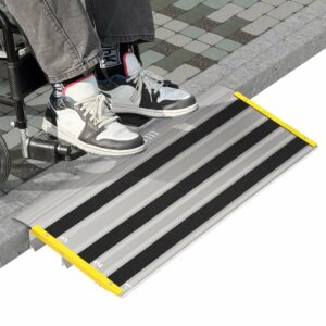 3" Rise Door Threshold Ramps for Doorways, Stable Yellow Edge, Aluminum Wheelchair Ramp for Home Steps, Adjustable Modular Entry Ramp for Scooters, Power Chairs, 880LBS Load Capacity 3"-Rise product image