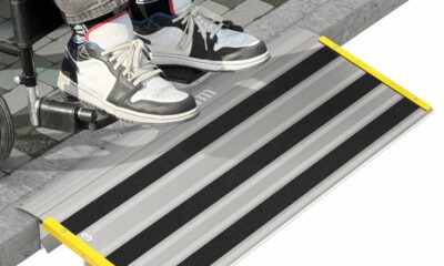 3" Rise Door Threshold Ramps for Doorways, Stable Yellow Edge, Aluminum Wheelchair Ramp for Home Steps, Adjustable Modular Entry Ramp for Scooters, Power Chairs, 880LBS Load Capacity 3"-Rise product image