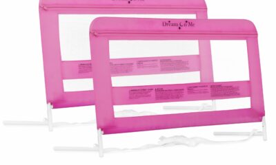 Dream On Me Lilibet Twin/Full/Queen Mesh Safety Bed Rails | Set Double Pack | 23 * 40 Double Pack Pink product image