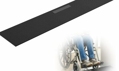 FACHNUO 1" Rise Rubber Threshold Ramp for Doorways, 35.4" Wide, 3306 LBS Load Capacity Wheelchair Ramp - Cuttable Non-Slip Rubber Ramp, Secure and Stable for Curbs, Wheelchairs, Walkers, Scooters product image