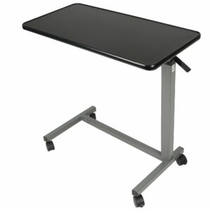 Vaunn Medical Adjustable Overbed Bedside Table with Wheels (Hospital and Home Use) Black product image