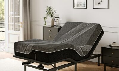Twin XL Adjustable Bed Base Frame with Wireless Remote + 14 Inch Twin XL Gel Memory Foam Mattress Bed in a Box, Head and Foot Incline, Zero Gravity, Fiberglass Free, 80" × 38" Twin XL 14" Charcoal Mattress + D200 product image