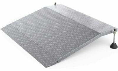 YEEZOO Door Threshold ramp with Adjustable Height for 3.0“ to 6.0" Height Rise, Doorway ramp Threshold for wheelchairs/carts/Walker/Scooter (25.6L*39.4" W, Alloy Iron, 38LBs) RAMP 39.4"W*25.6"L product image