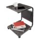 Seville Classics Airlift Height Adjustable Mobile Rolling Laptop Cart Computer Workstation Desk, Table for Home, Office, Classroom, Hospital, w/Wheels, Black, Tilt w/Side Table (28") (New Model) Rustic Ashwood C-Shape Table (19") product image