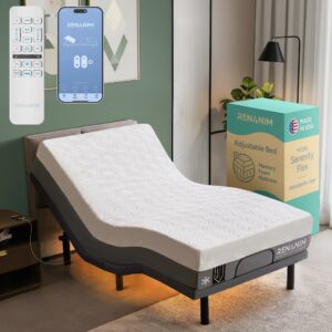 SF Adjustable Bed Frame with Mattress Included Massage - Twin XL Adjustable Bed + Firm Mattress - Cooling Gel Memory Foam Mattres, USB, UnderBed Light Zero Gravity Electric Base product image
