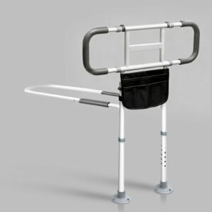 YEEGO DIRECT Bed Rails for Elderly Adults Safety, Adjustable Heights Bed Assist Rails for Seniors with Motion Light, Storage Pocket,Handle Handrails & Support Legs,Up to 400 Lbs Fit All Bed (Gray) Grey