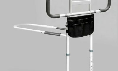 YEEGO DIRECT Bed Rails for Elderly Adults Safety, Adjustable Heights Bed Assist Rails for Seniors with Motion Light, Storage Pocket,Handle Handrails & Support Legs,Up to 400 Lbs Fit All Bed (Gray) Grey product image
