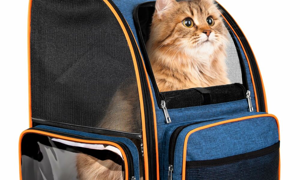 Discala Cat Backpack Carrier for Medium Small Dog Cat up to 20lbs, Pet Carrier Backpack, Ventilated Mesh Soft Sided Dog Backpack Carrier for Travel, Hiking, Outdoor Use - Blue product image