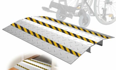 Sliding Door Threshold ramp 31.5" W*24.8" L, Metal Bridge Doorway Threshold ramp to go Over The Threshold for wheelchairs/Scooters/Walkers(for Threshold Height < 1.6" & Width <5.6") 31.5IN L product image