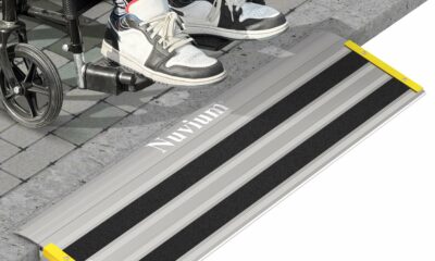 2" Rise Door Threshold Ramps for Doorways, Stable Yellow Edge, Aluminum Wheelchair Ramp for Home Steps, Adjustable Modular Entry Ramp for Scooters, Power Chairs, 880LBS Load Capacity 2"-Rise product image