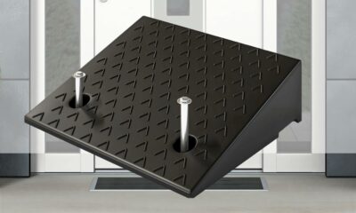 Nisorpa Rubber Curb Ramp, 40000 lbs Weight Heavy Duty Threshold Ramps for Shed Garage Door Steps or Driveway Curbside (5.5" Curb Ramp) 5.5 inch Rise product image
