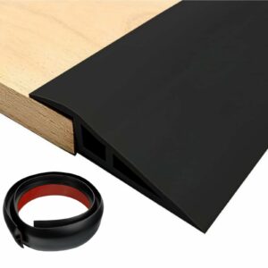 Floor Transition Strip PVC Door Threshold Ramp Doorway Edge Trim Flooring Edging Trim for Laminate Doorway Carpet Tile Floor Edge Threshold from 1/2"" to 3/5"" (Black, 6.6Ft) 6.6Ft Black product image