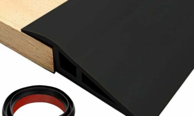 Floor Transition Strip PVC Door Threshold Ramp Doorway Edge Trim Flooring Edging Trim for Laminate Doorway Carpet Tile Floor Edge Threshold from 1/2"" to 3/5"" (Black, 6.6Ft) 6.6Ft Black product image