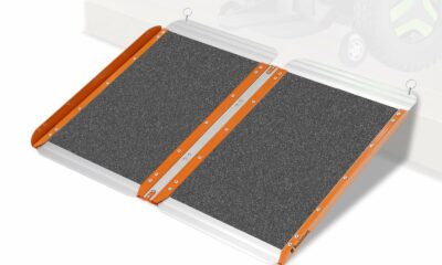 Ruedamann 2FT X 30.3" Colorful Wheelchair Ramp for Doorways, Seamless Foldable Threshold Ramp, Non-Slip Aluminum Lighweight Door Threshold Ramps for Home Steps, Curbs, Wheelchairs, Electric Scooters 2FT (Usable Height 2.4"-6") product image
