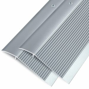 Aluminum Floor Transition Strip, Threshold Ramps for Doorways, Bridge The Height Less Than 1.6″, for Tile Hardwood Laminate Vinyl Concrete, Size 36 x 3.9 x 0.35in (Grey，2 Pack) 2 Grey product image
