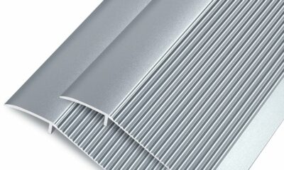 Aluminum Floor Transition Strip, Threshold Ramps for Doorways, Bridge The Height Less Than 1.6″, for Tile Hardwood Laminate Vinyl Concrete, Size 36 x 3.9 x 0.35in (Grey，2 Pack) 2 Grey product image