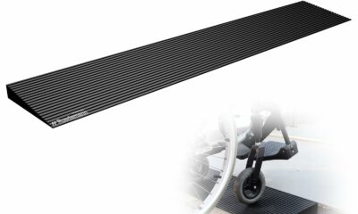 Ruedamann 1" Rise Threshold Ramp for Doorways, Sturdy Rubber Threshold Ramp, Non-Slip Power Door Ramps for Wheelchairs is Adjustable and Cuttable for Doorways,Curb, Scooters, Driveways Ribbed Non-Slip Design 1" Rise product image
