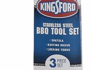 Kingsford Stainless Steel 3-Piece BBQ Tool Set | Tongs, Basting Brush, Spatula | Rust-Resistant Grilling Tools Tong, Basting Brush, and Spatula 3 Count product image