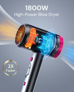 ANNE BETTY 1800W Ionic Hair Dryer with Diffuser