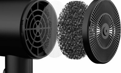 AINA Hair Dryer with Diffuser, Blow Dryer for Women | Advanced Ionic Technology, Ceramic Coating | Cold Shot Features Turbo Heat for Fast Drying and Shine 110V/ALCI (Vader Black) product image