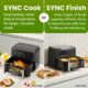 Elite Gourmet Dual Zone Air Fryer Oven, 11QT Capacity with Divider, PFAS Free Nonstick, SYNC FINISH, 10 Preset Functions, Bake, Roast, Broil, Air Fry, Toast, Dehydrate, 1600W, with 25 Recipes, Black 11 Quart Black product image