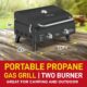 Black Portable Gas Grill, Dual 10,000 BTU Burners, 275 Sq.In Cooking Space, Push-to-Start Ignition, Wind-Proof Lid with Built-in Thermometer, Perfect for Camping Tailgates & Backyard BBQ Cookouts product image