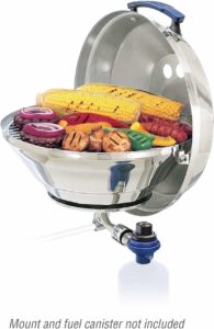 Magma A10-205 Marine Kettle Portable Gas Grill - Stainless Steel BBQ for Boats - Wind-Resistant Design, Safe Propane Connection, Stay Cool Handle - 15" Diameter 15" Diameter Kettle Gas Grill product image