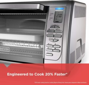 Black+Decker Countertop Convection Toaster Oven, 8 One-touch Cooking Functions, Stainless Steel Dual Rack Positions product image