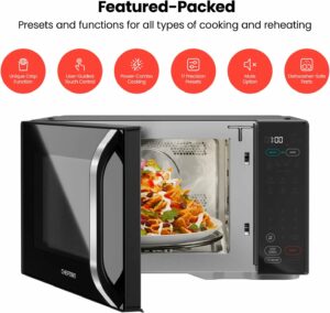 Chefman MicroCrisp Countertop Digital Microwave Oven, Unique "Cook & Crisp" Power Combo, 1.0 Cu Ft, Dual-Cook 1000W Microwave + 1500W Crisper, 6 Touch Presets, Digital Display, Stainless Steel Handle 1.1 Cu. Ft - MicroCrisp product image