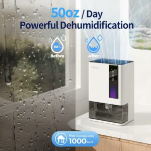 topzee Dehumidifier 1000 Sq. Ft Quiet Air Quality