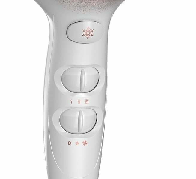 Remington D5952 Titanium Fast Dry Hair Dryer, 1875 Watts, 3 Heat + 2 Speed Settings, Cool Shot, Concentrator Included 1 Count (Pack of 1) White/Rose Gold product image