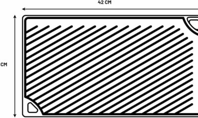 Lodge Reversible Cast Iron Grill/Griddle – 9.5 x 16.75 Inch Pre-Seasoned Cooking Surface – Flat & Ribbed Sides – Use on Stove, Grill, or Campfire – Made in the USA – Heavy-Duty, Black 16.8" x 9.5" x 0.6" Double Burner Grill product image