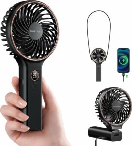 SWEETFULL Portable Fan 5000mAh 6-Speed with Digital Display product image