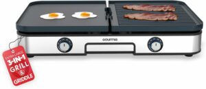 Gourmia 3-in-1 Electric Griddle with Dual Cooking Zones