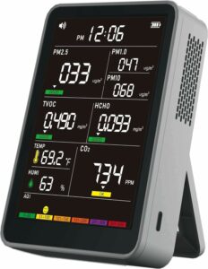 MORPTRA Air Quality Monitor with AQI and Alarms