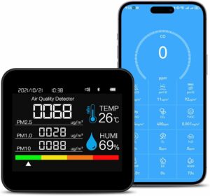 MEIMOUSE 9-in-1 Air Quality Monitor PM2.5 CO2 TVOC