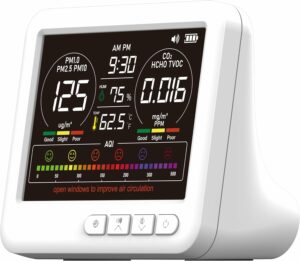 AQItech 16-in-1 Air Quality Monitor for PM2.5 CO2 TVOC HCHO
