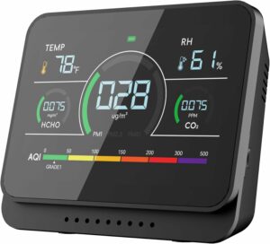 PERFORMANCE GURU 6AQI 13-in-1 Air Quality Monitor for PM2.5 CO2 Formaldehyde