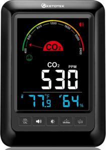 KETOTEK CO2 Monitor with Temperature and Humidity Detector